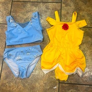 Elsa and Belle swimsuits